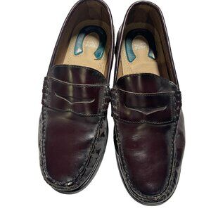 Nunn Bush Mens 7.5M Burgundy Leather Loafers With Comfort‎ Gel Insoles